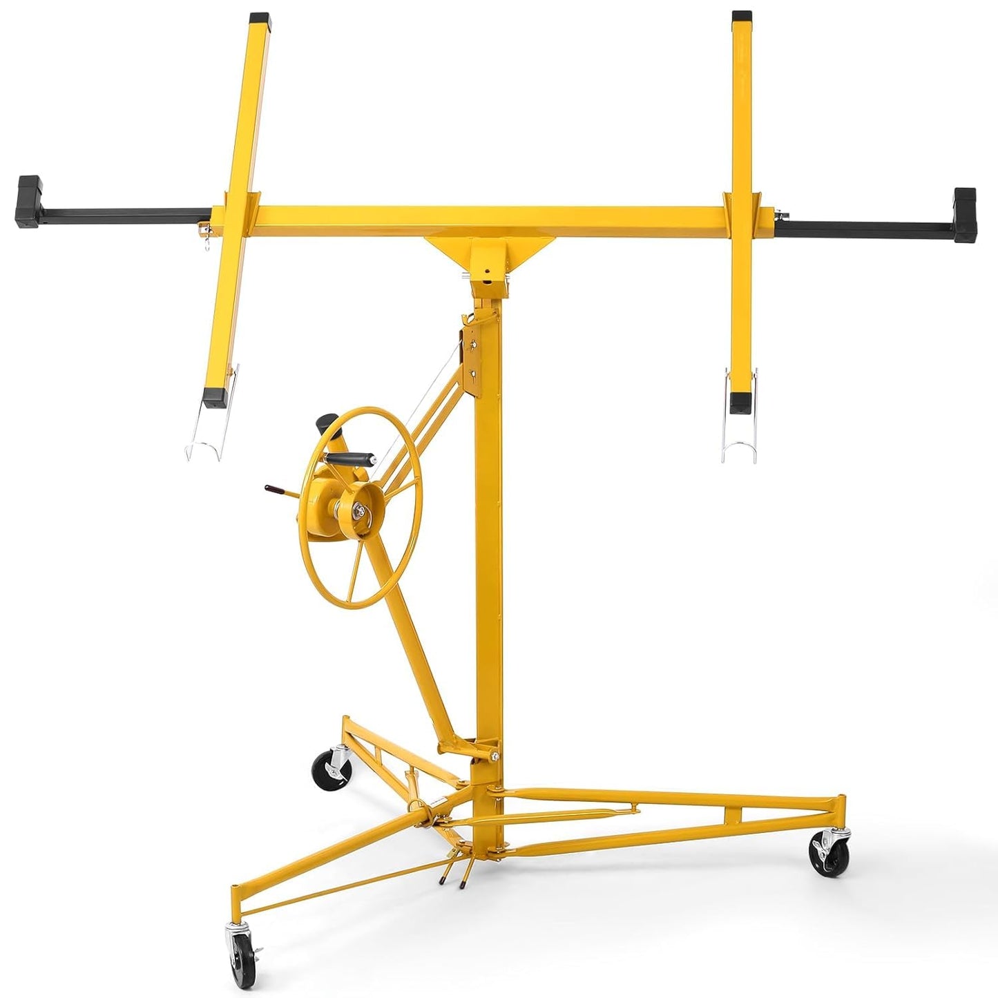 Rovibek 11FT Drywall Lift, Drywall Jack Lift for Ceiling, 360° Adjustable Drywall Panel Hoist, 150LBS Heavy Duty Drywall Lifter, Foldable Sheetrock Lift, Drywall Lift for Home Improvement (Yellow)