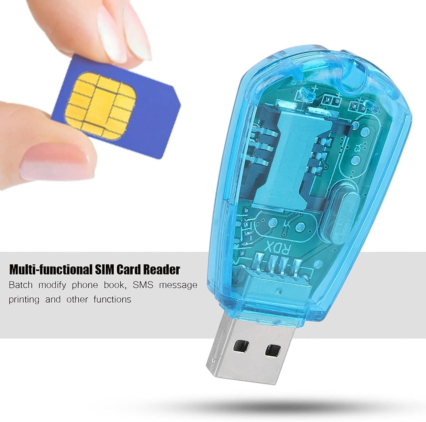 Beufee 2Pcs SIM Card Adapter, Clone Cards Card Reader Writer Copy Clone Writer SIM Card Reader with CD