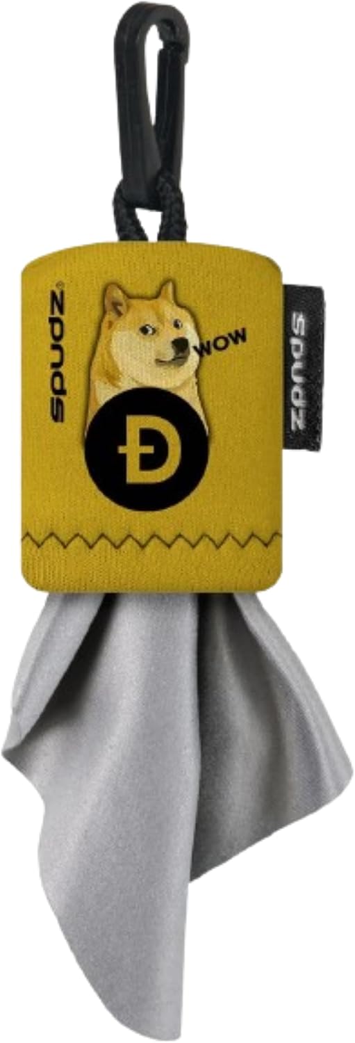 SPUDZ 6 6 Inch Classic Microfiber Lens Cleaner Clip-On Pouch, Washable for Binoculars, Scopes, Glasses, Screens |