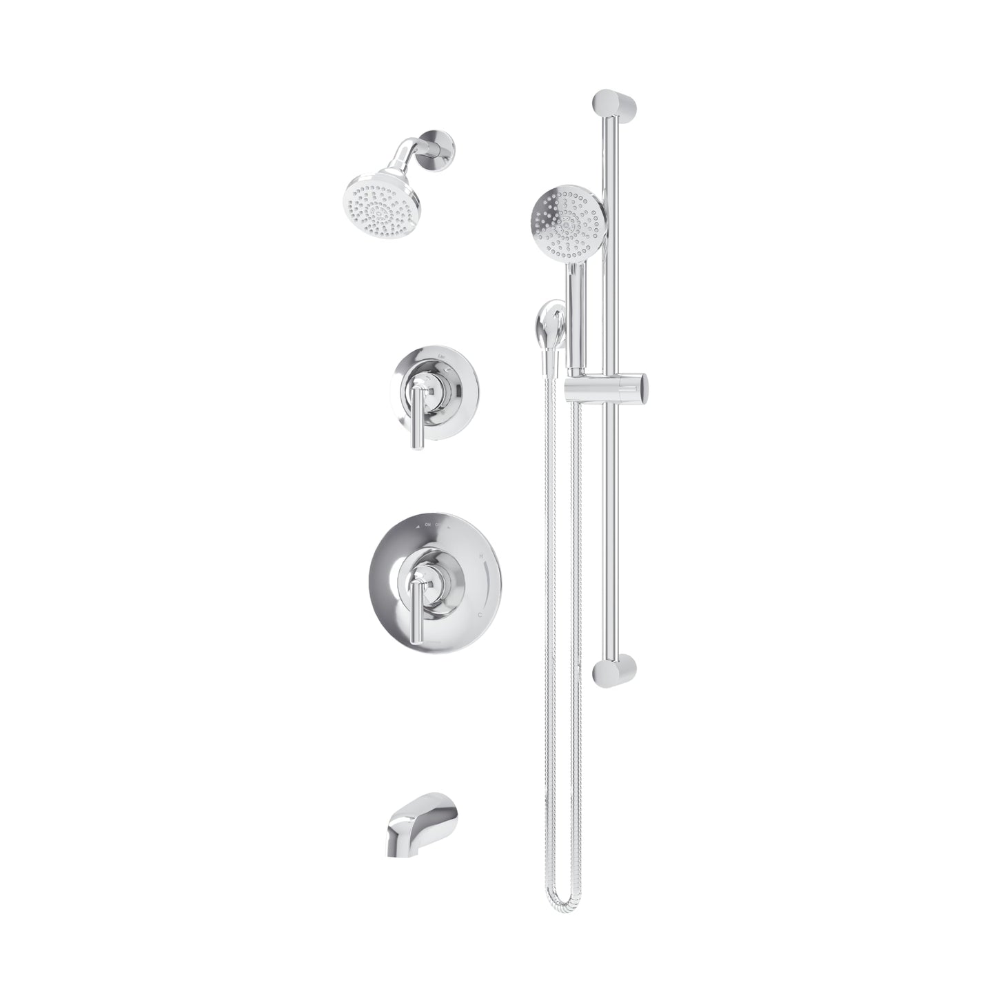 Symmons Birch HydroMersion Double Handle Tub and Shower Trim Kit with Hand Spray in Polished Chrome (Valve Not Included) - 599615TRM