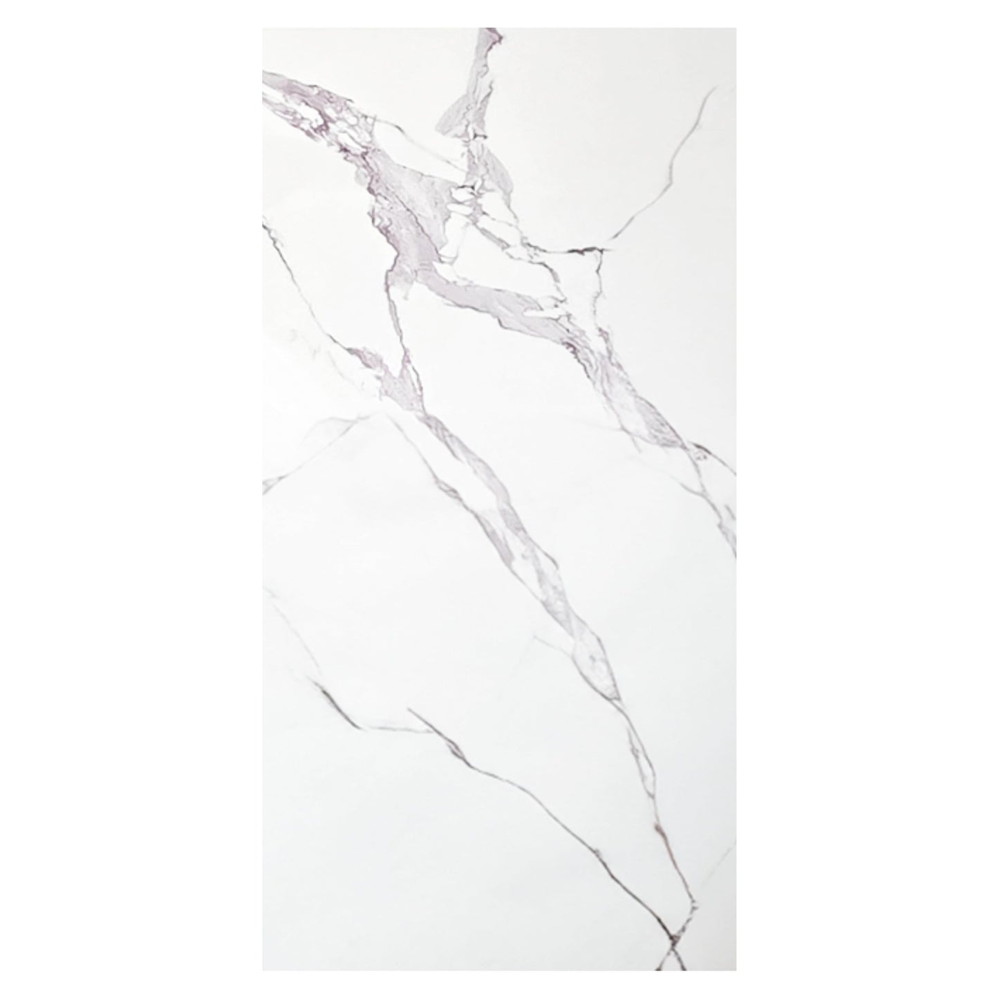 Dundee Deco Faux Marble Wall Panels - 2 ft X 4 ft - Glossy, Waterproof Indoor Wall Cladding - White, Grey Veins - Set of 4 - Covers 31 sq ft