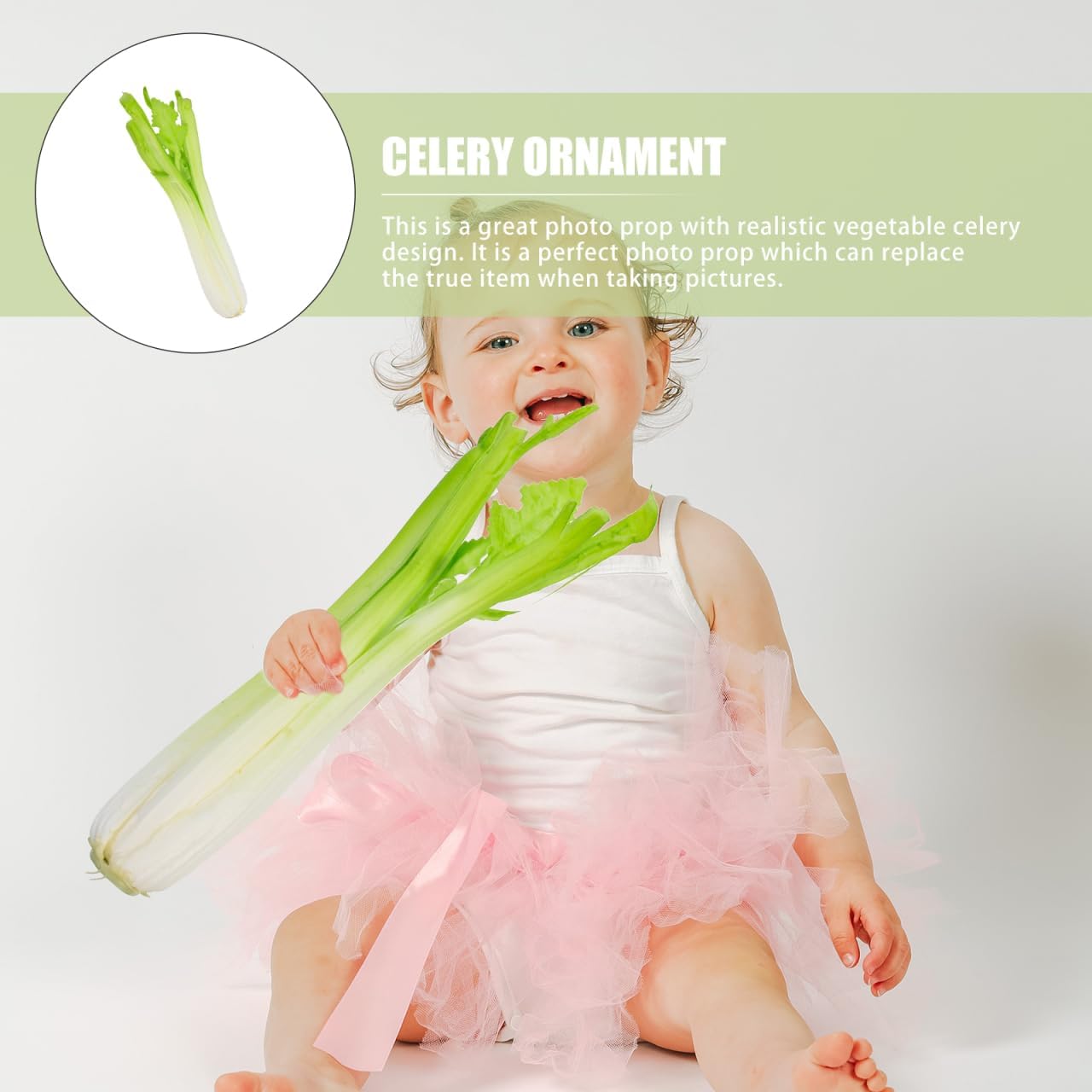 BESTOYARD Lifelike Fake Celery Model - PU Artificial Vegetable for Home Decor Photography Props and Display - Realistic