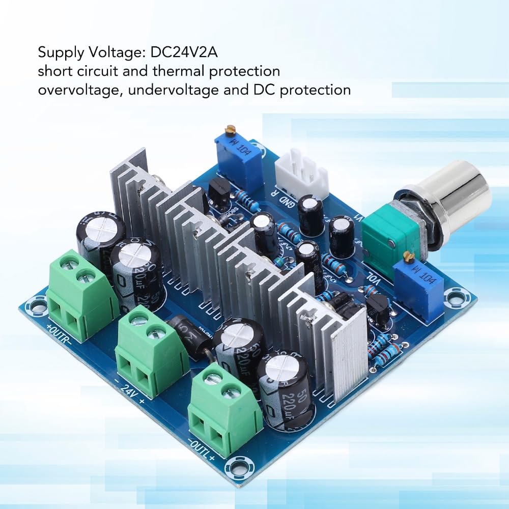 Chiffonade 2 15W+15W 24V Class A Amplifier Board Channel - DC Power Audio Module for Home Theater Speakers, Short