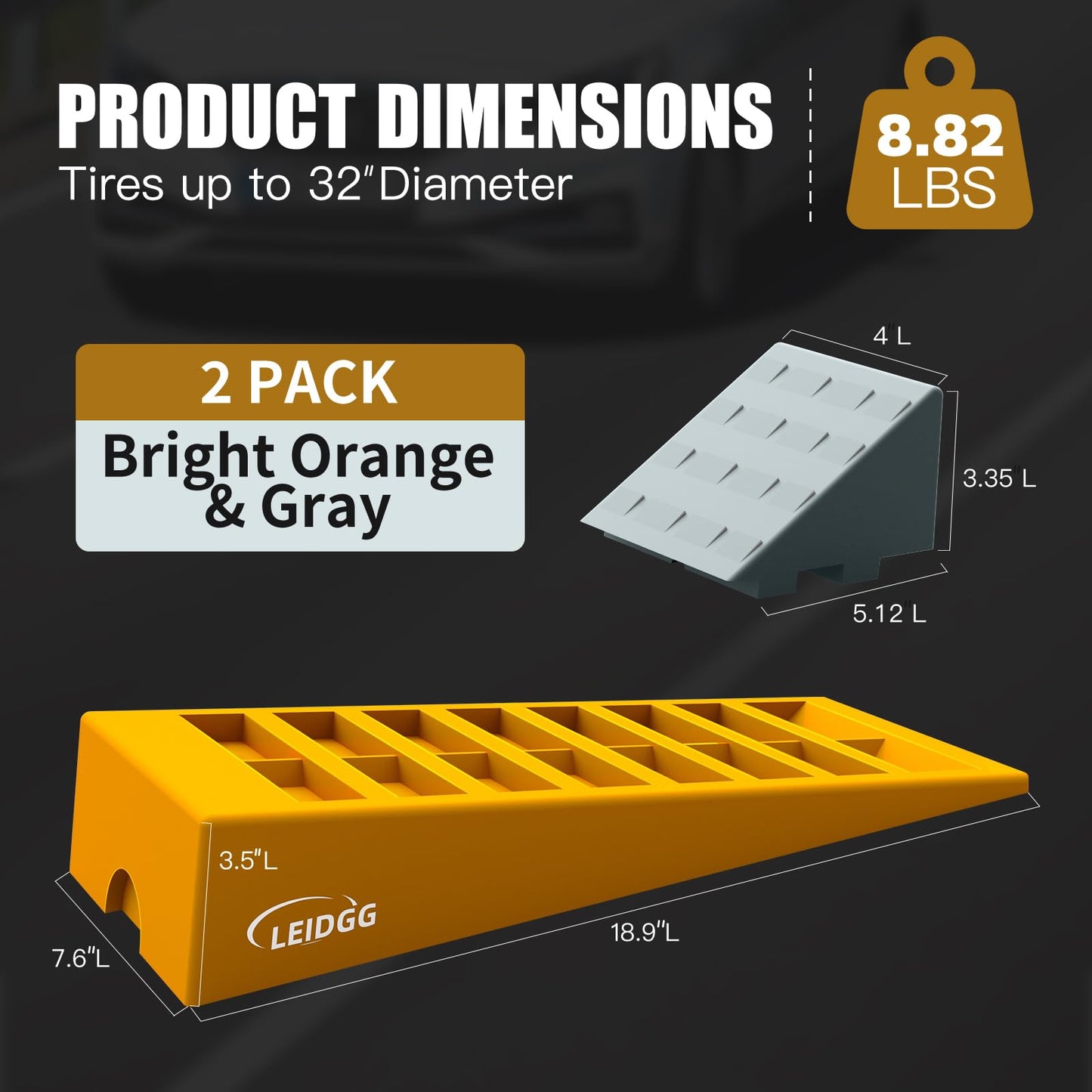 LEIDGG RV Leveling Blocks 2 Pack Heavy Duty Camper Leveler with Storage BagSupports Up to 10000 LBS Adjustable Up to 3IN Ideal for Travel Trailers, Campers, RVs, Motorhomes