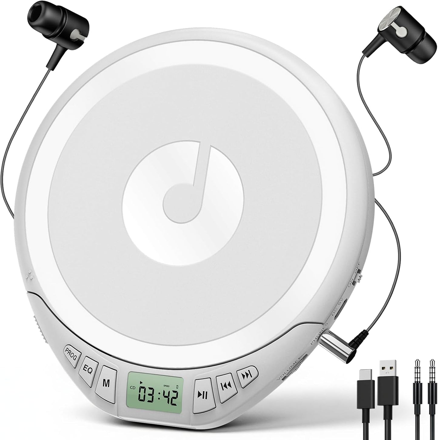 KOVCDVI Discman Portable CD Player with Headphones CD Player Portable for Car with Anti-Skip & Shockproof,CD with LCD
