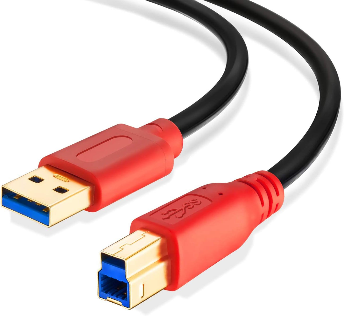 3.0 25Ft, (25Ft/8m) Tan QY USB Cable A Male to B Male Type A to B Male Compatible with Hard Disk