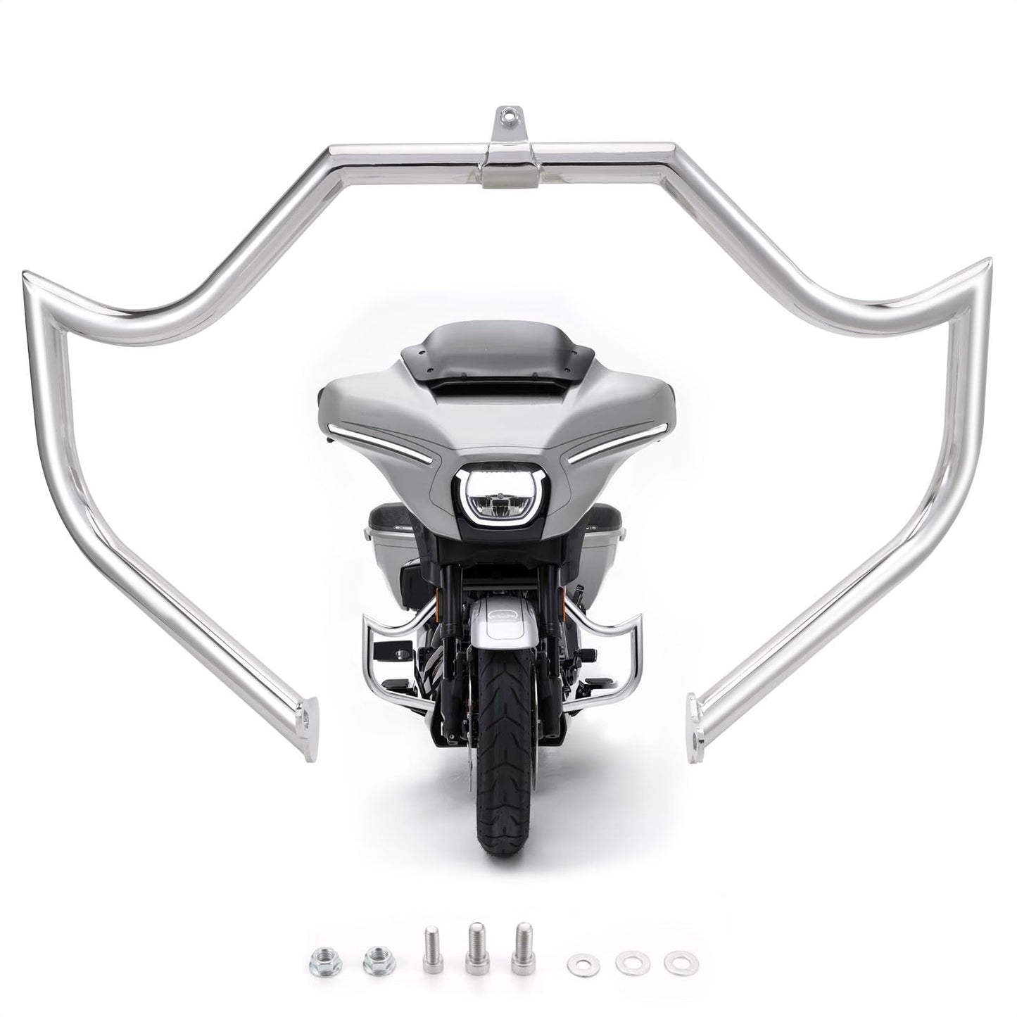 Highway Crash Bar Engine Guard for Harley Davidson Touring Road Glide Road King Street Glide Electra Glide CVO and Trike Models (Chrome)