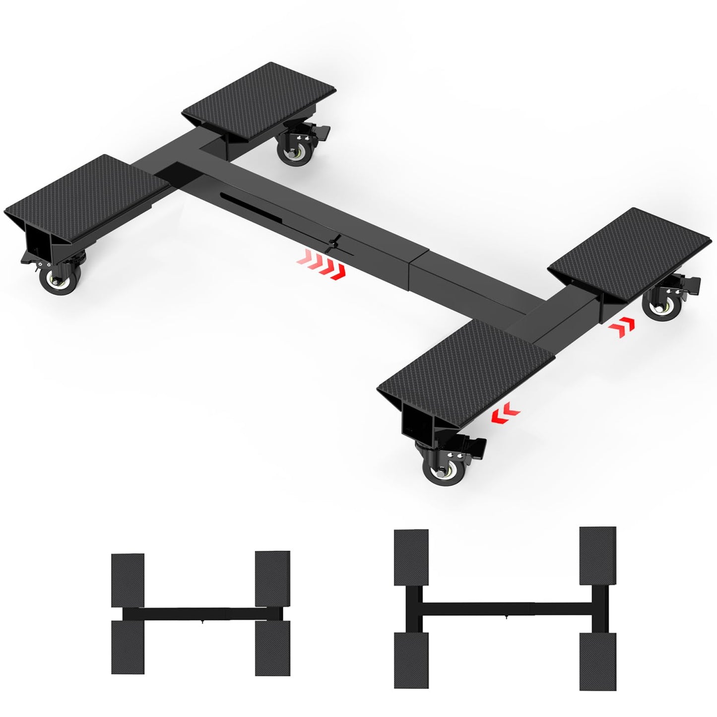 Furniture Dolly 1500LBS Capacity, Adjustable Heavy Duty Iron Moving Dolly Cart with 4 Lockable Caster Wheels, Stand Base for Washing Machine Refrigerator Dryer with Non-Slip Mat Easy Moving