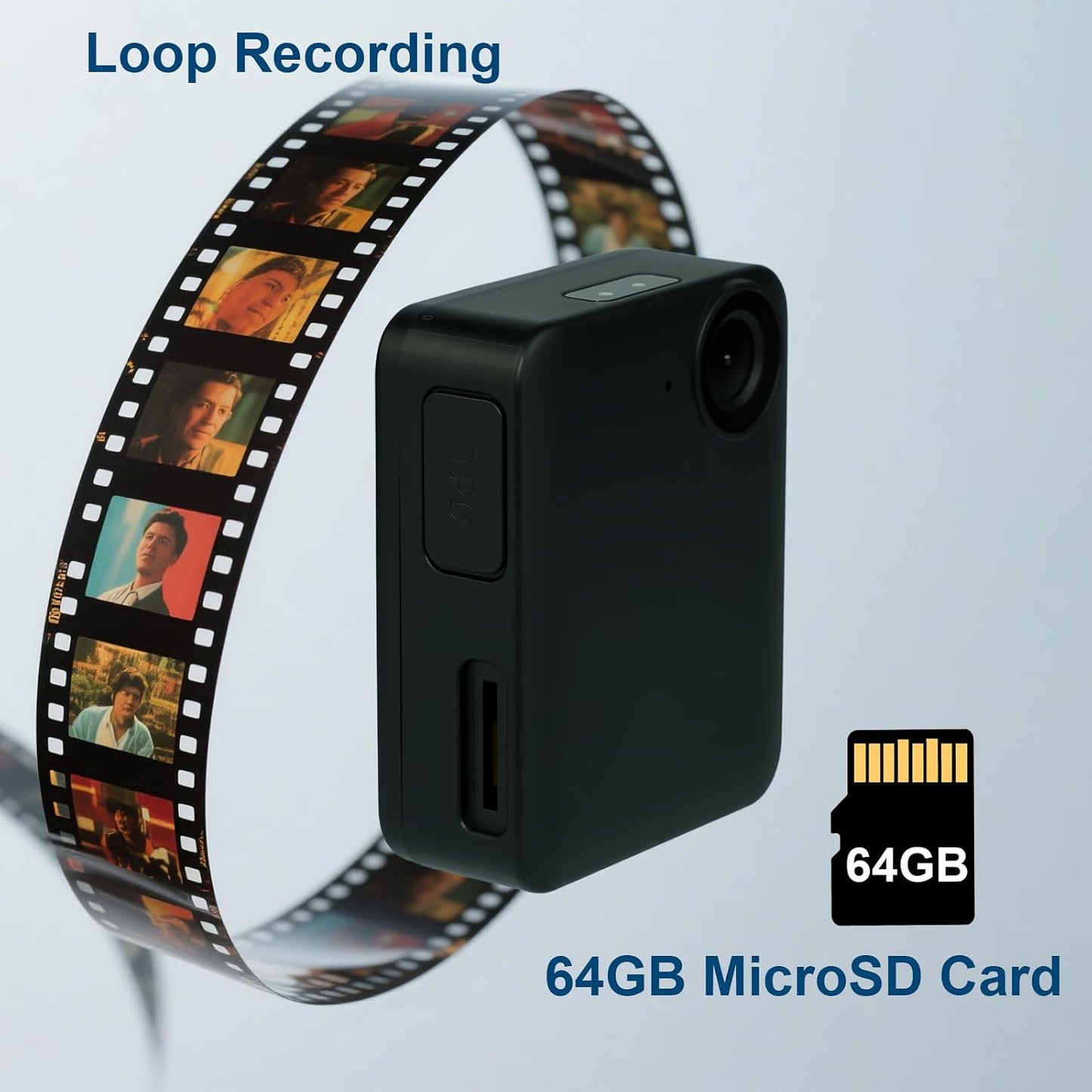 Lenofocus 1080P 64GB Body Camera Mini Wearable Body Cam, Small Size Clip on Pocket POV Camera, Portable Sports Video