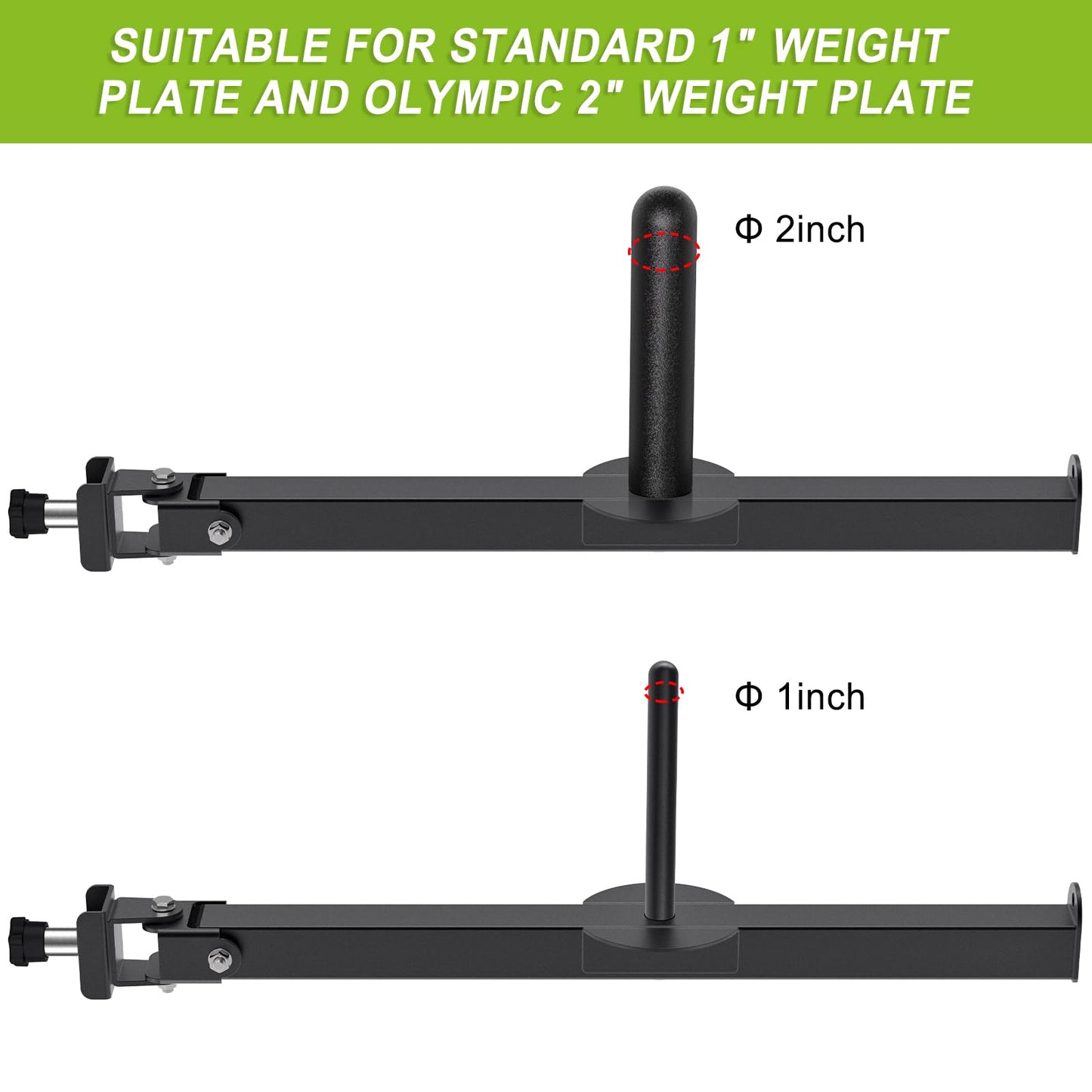 SELEWARE Belt Squat Lever Arm for 2" x 2" Power Cage with 1" Hole, Squat Rack Attachment Fit 1'' and 2'' Weight Plates Allow Both Vertical and Sideways Movements