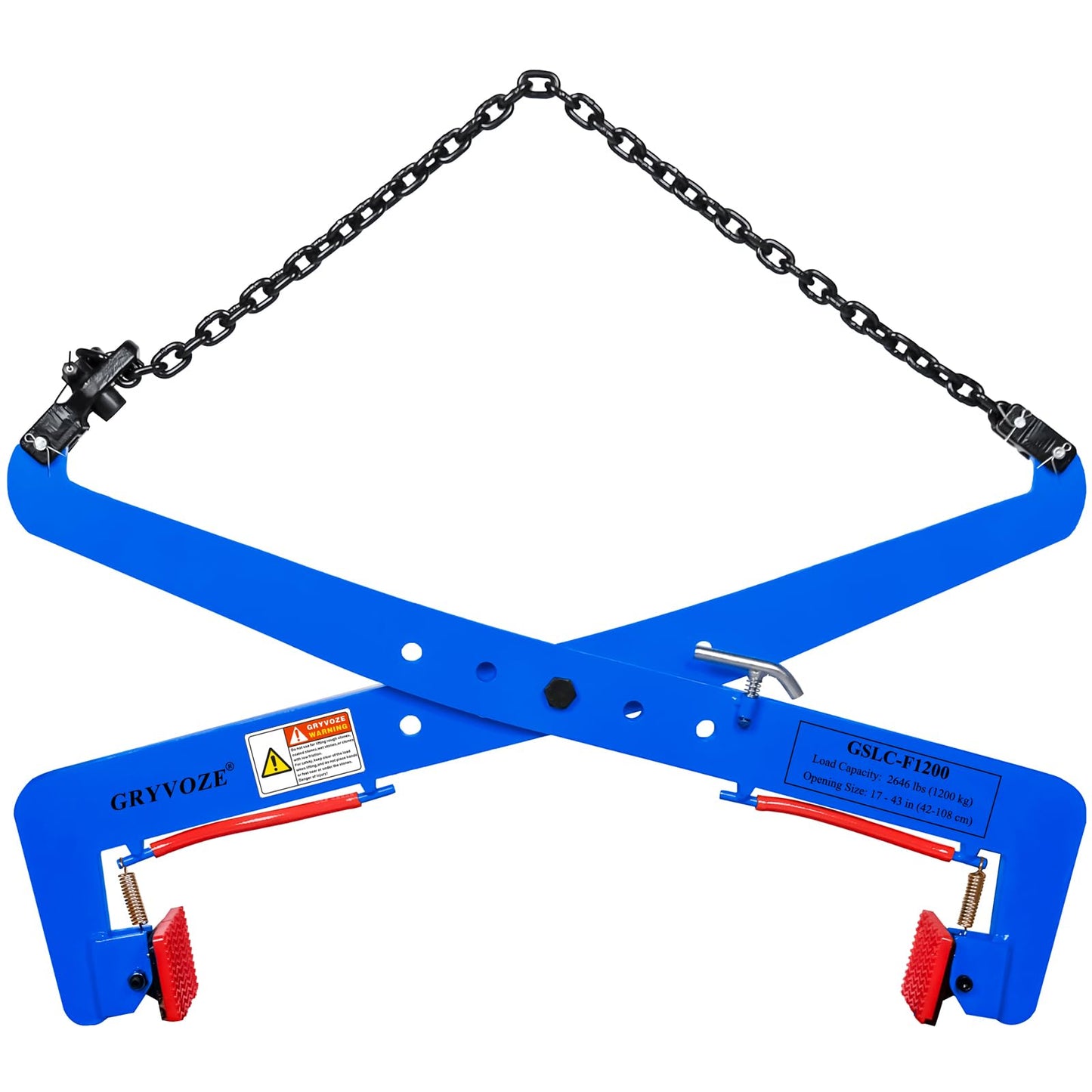 GRYVOZE 2646 lbs Stone Lifting Clamp, Adjustable Range: 17"-43" Granite Slab Lifting Clamp, Heavy Duty Scissor Clamps for Carrying and Vertical Transport of Concrete Blocks, Slate Sheets, Curb Stones
