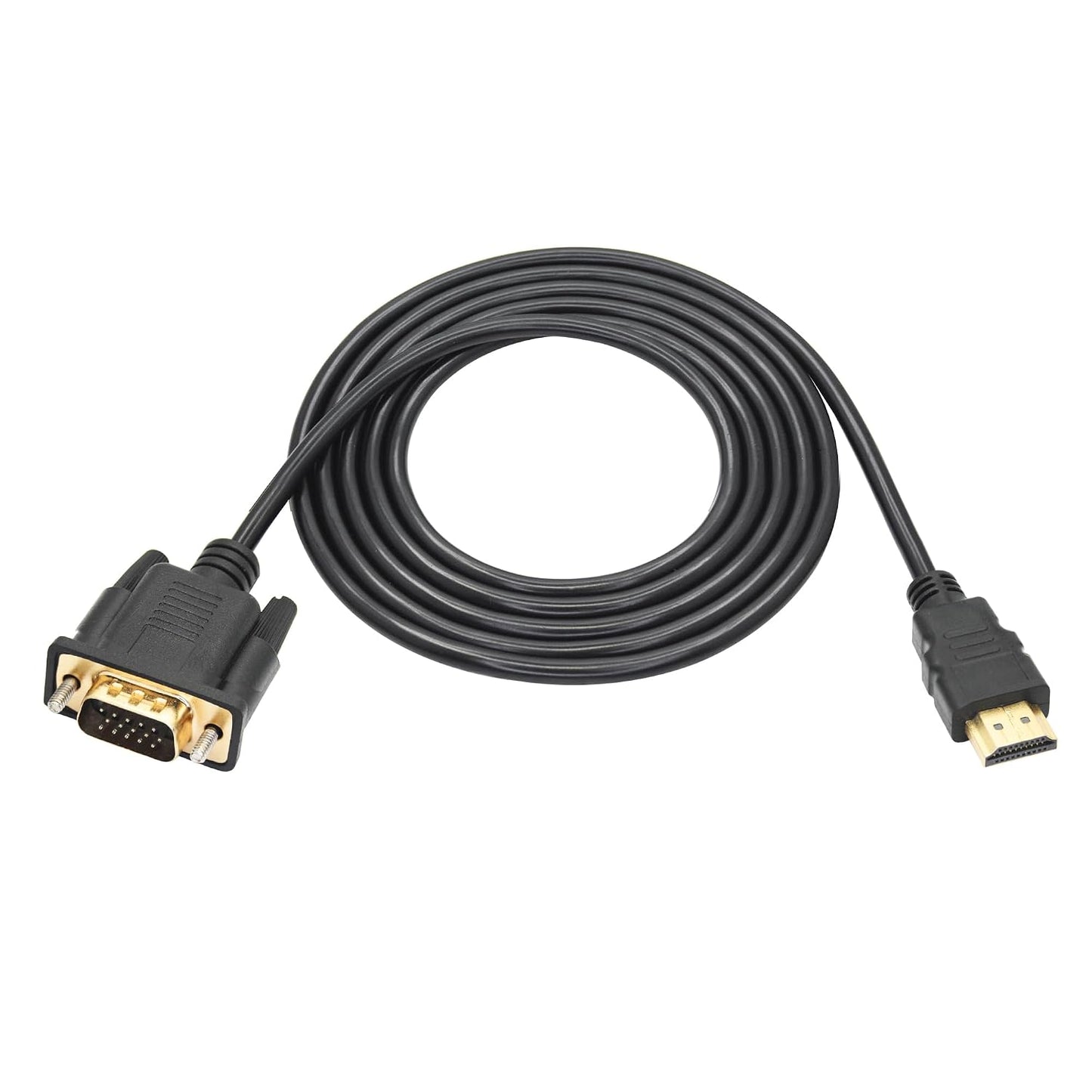 5.9FT, 1080P HDMI to VGA Adapter Cable Gold-Plated HDMI Male to VGA Male High-Definition Video Converter, Used