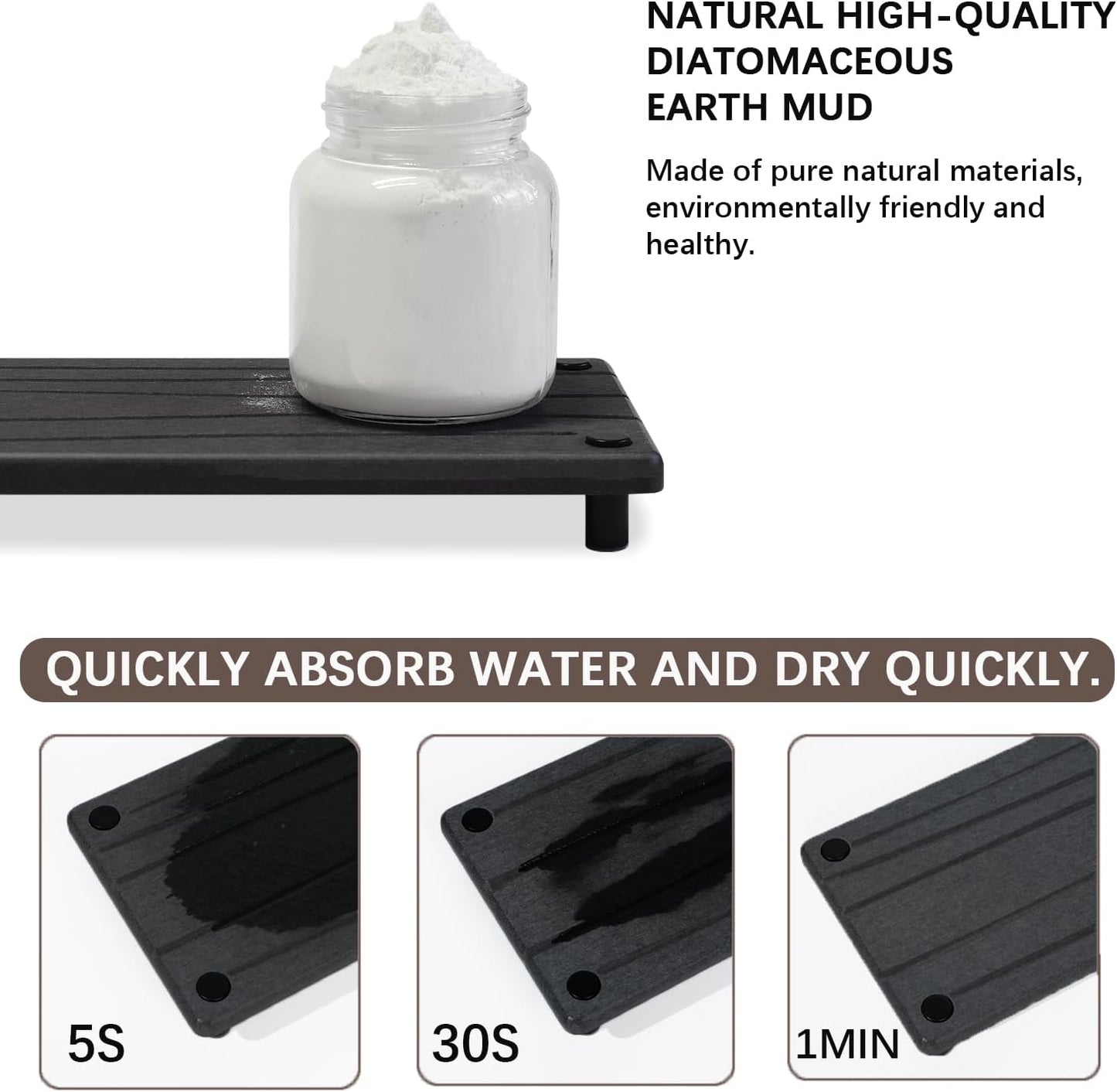 Skiennix Quick Dry Sink Caddy - Water Absorbing Stone Tray & Organizer for Kitchen or Bathroom