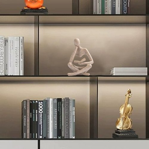 LXX1 Thinker Statue Gifts for Readers Book Lovers Women, Reading Man Figurine Bookshelf Decor Aesthetic Neutral Sculptures Home Decor for Shelves,Desk, Shelf, Coffee Table for Living Room Office