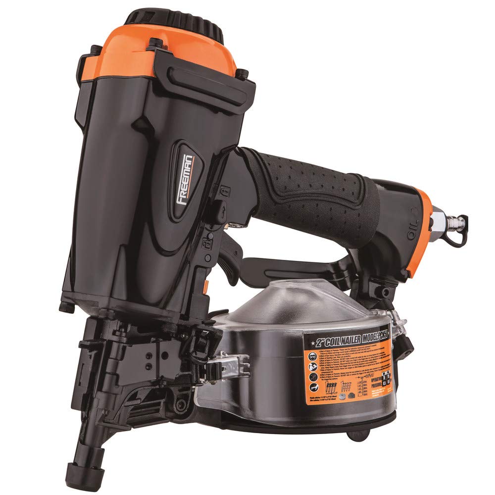 Freeman PCN50 Pneumatic 15 Degree 2" Coil Siding Nailer with Adjustable Metal Belt Hook