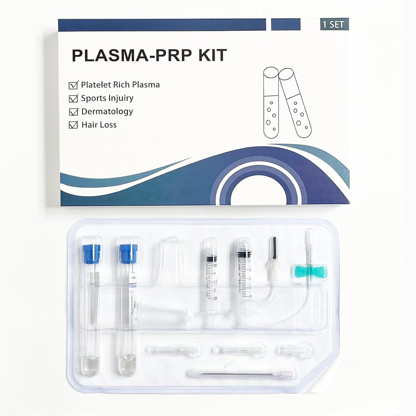 PRP Preparation Training Kit with 2 x 15mL Tubes, Organized Tray and Accessories for Lab Research, Training and Demonstration Use (1)