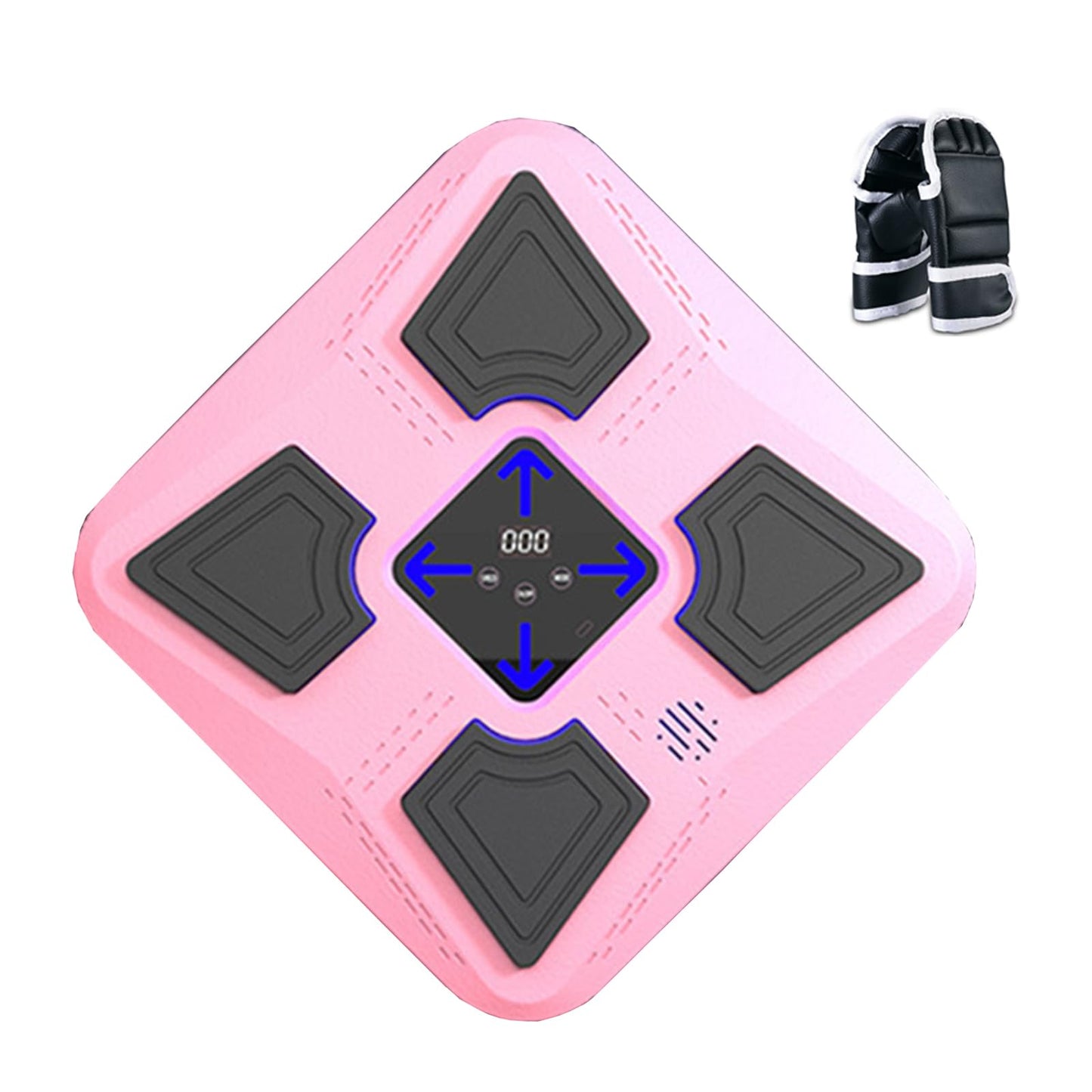 Rock88 Music Boxing Machine,Wall Mount Beat Box Trainer with Gloves,Interactive Boxing Target with LED Display for Living Room,Pink,with Gloves