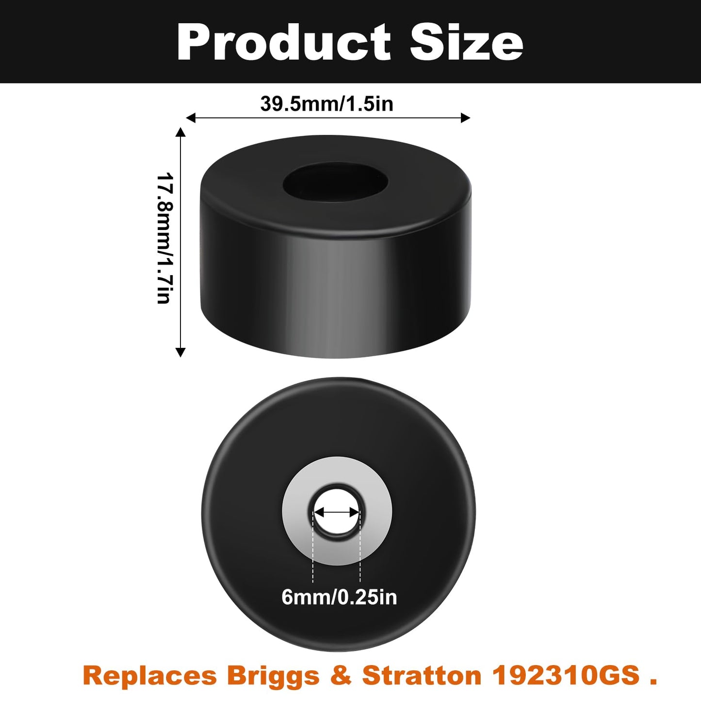 4 PCS 192310GS Anti Vibration Rubber Feet for Air Compressors, Anti Vibration Pads for Washing Machine, Rubber Feet for Electronics, Coleman Powermate, Sanborn, Generators, Pressure Washers and More