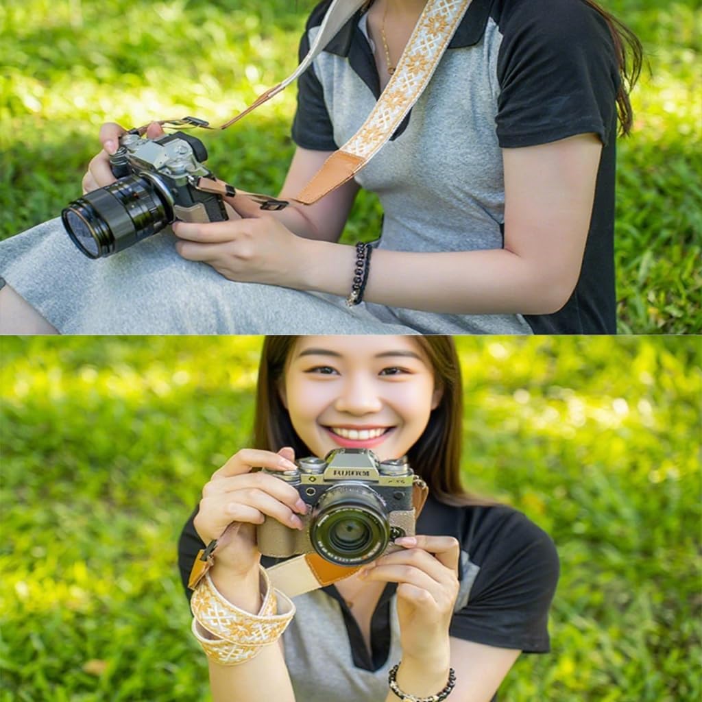Handmade Vintage Leather Neck Strap for DSLR & Mirrorless Cameras - Adjustable and Stylish