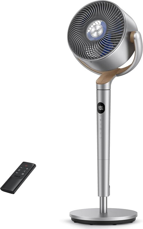 DREO Oscillating Fan - 120° Omni-Directional Circulator with Remote | 20 dB Quiet, 8 Speeds, 35-40" Height
