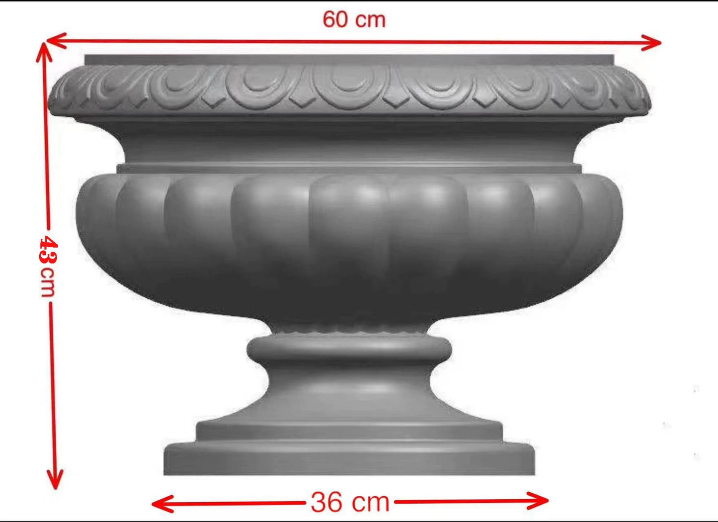 Extra Large Round Planter Molds, ABS Concrete Planter Molds for Garden Decor, Heavy-Duty Reusable Flower Pot Mould (60CM)