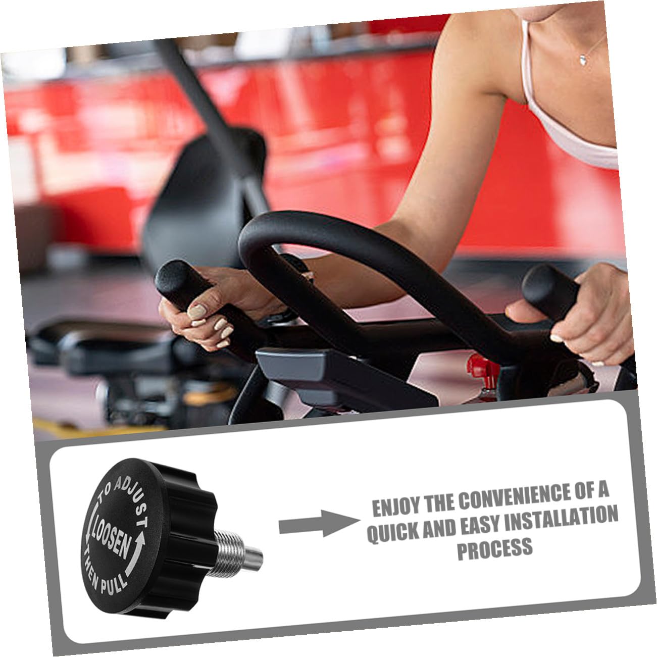 COOLHIYA Exercise Bike Pull Pin Knob Replacement Part 2.55X2.16In Rotating Screw Knob for Stationary Fitness Equipment Home Gym Accessory Easy Installation