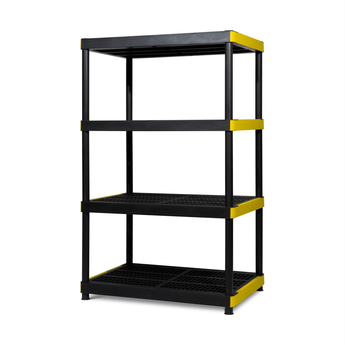 Simpli-Magic 4-Tier Heavy Duty Plastic Storage Shelving Unit, Garage & Basement Organizer, Modular Rack, 36 x 24 x 57 Inches, 250 lbs per Shelf, 1000 lbs Total Capacity