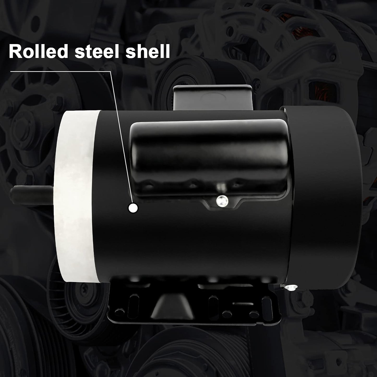 3/4HP Electric Motor 1725RPM General Purpose Single Phase Motor 115V/230V 56C Frame 5/8" Shaft Diameter Rolled Steel Shell 60HZ TEFC