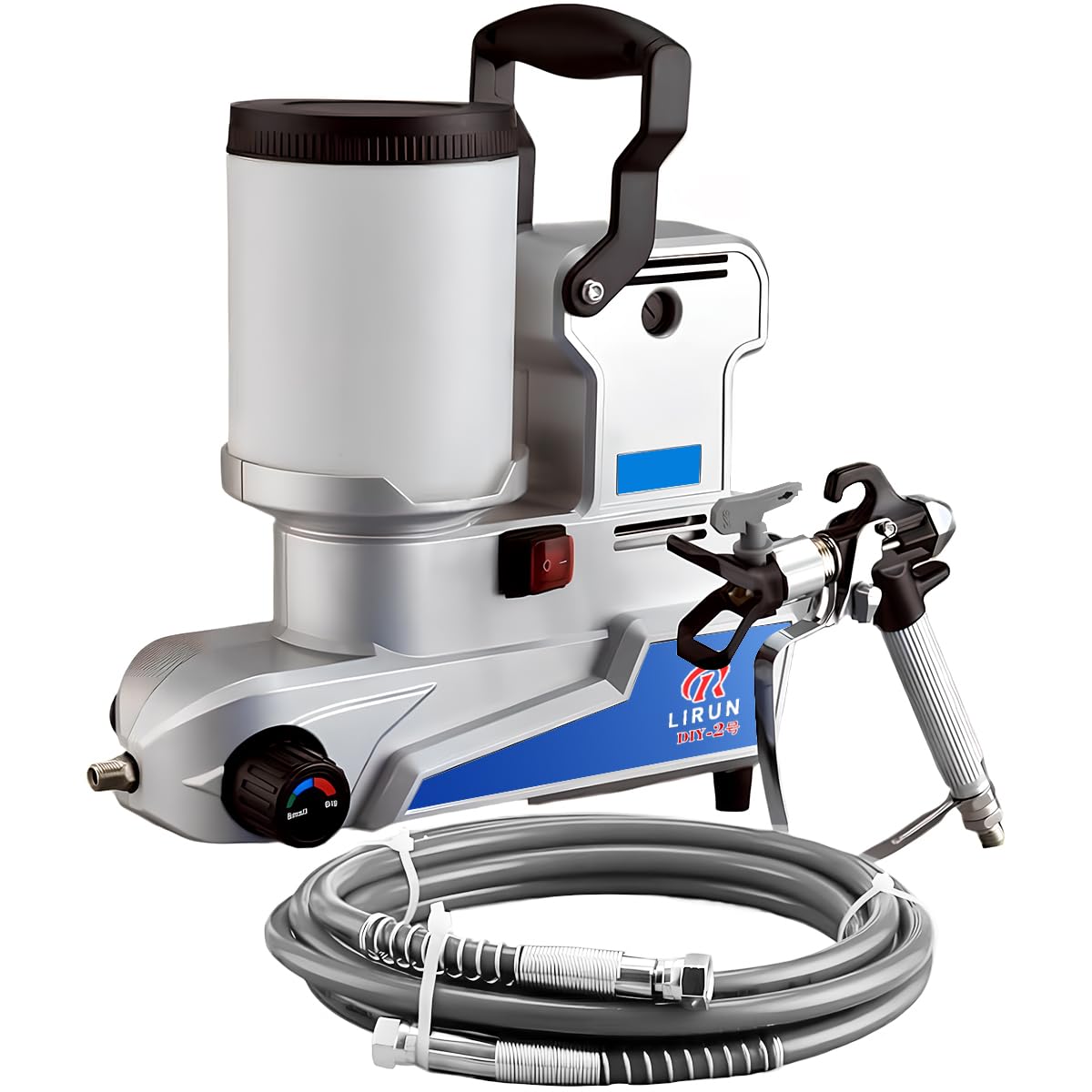 RLIRUN Airless Paint Sprayer, 2.5 L/Min High Flow, 0.5 Gallon Tank, 3 Adjustable Speeds, Durable Construction, 16 ft Hose, Includes 25-Piece Accessory Kit