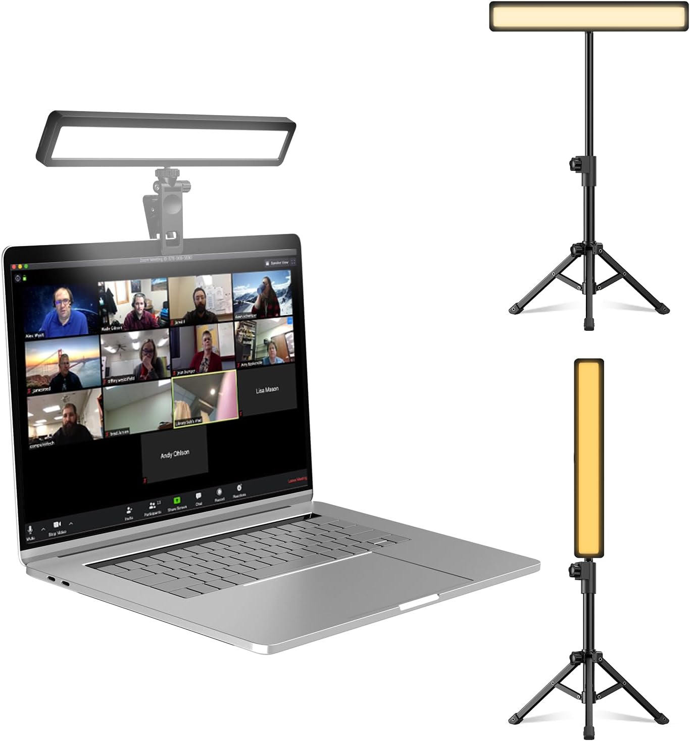 MIAO LAB 3 Dimmable 10 Video Conference Lighting with Tripod for Laptop&Computer -Webcam Light for Streaming-Zoom