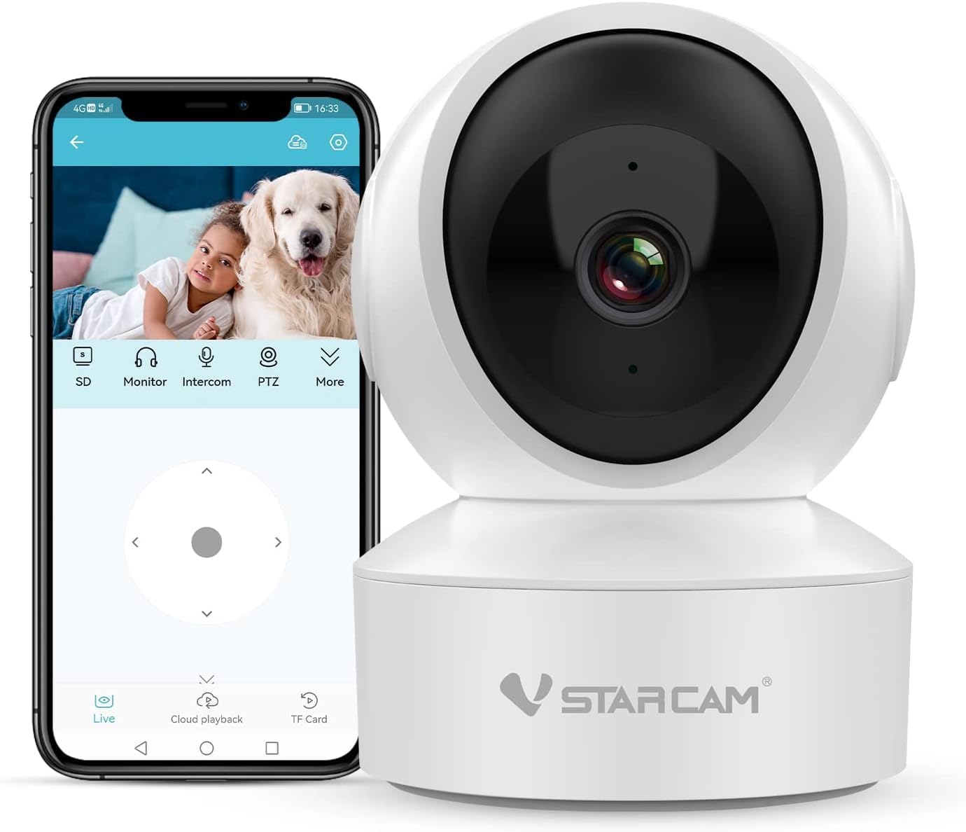 VSTARCAM 1080P 2-Way 02 Indoor Security Camera, HD WiFi Camera, Baby Camera, Pet Camera, Baby Monitor with Night Vision