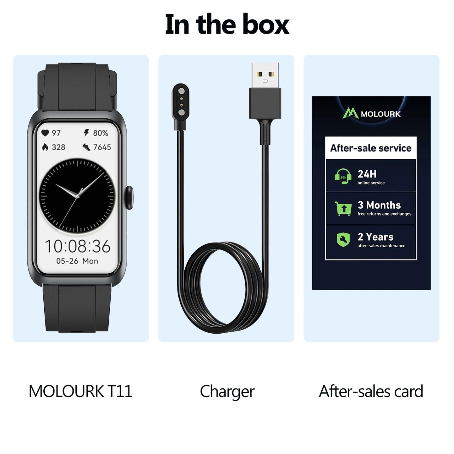 MOLOURK Fitness Tracker Smart Watches for Women Men with 24/7 Heart Rate, Sleep Monitor, 100+Sports Modes, IP68 Waterproof, Activity Trackers with Fitness for Sports (Black)