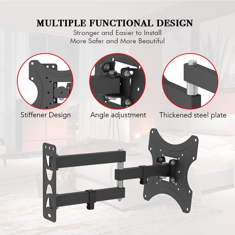 Generic 26-50" Adjustable Wall Mount Bracket Rotatable TV Stand with Spirit Level