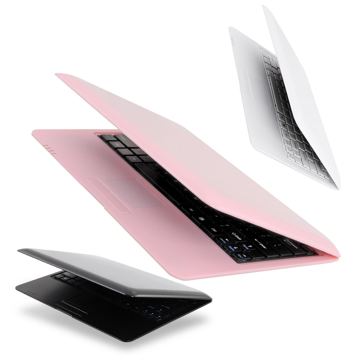 Goldengulf 2025 Version 10.1 Inch Portable 8GB Computer Laptop PC Quad Core Android 6.0 Mini Netbook Slim and Lightweight Notebook YouTube Player Flash (Pink)