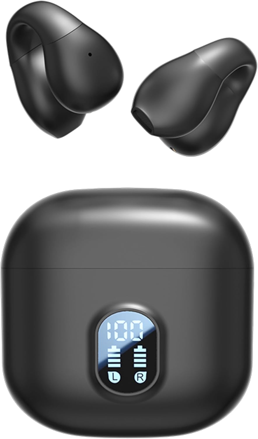 5.4 Clip on Earbuds Open Ear Earbuds Wireless Bluetooth Headphones LED Power Display Earphones with Wireless Charging