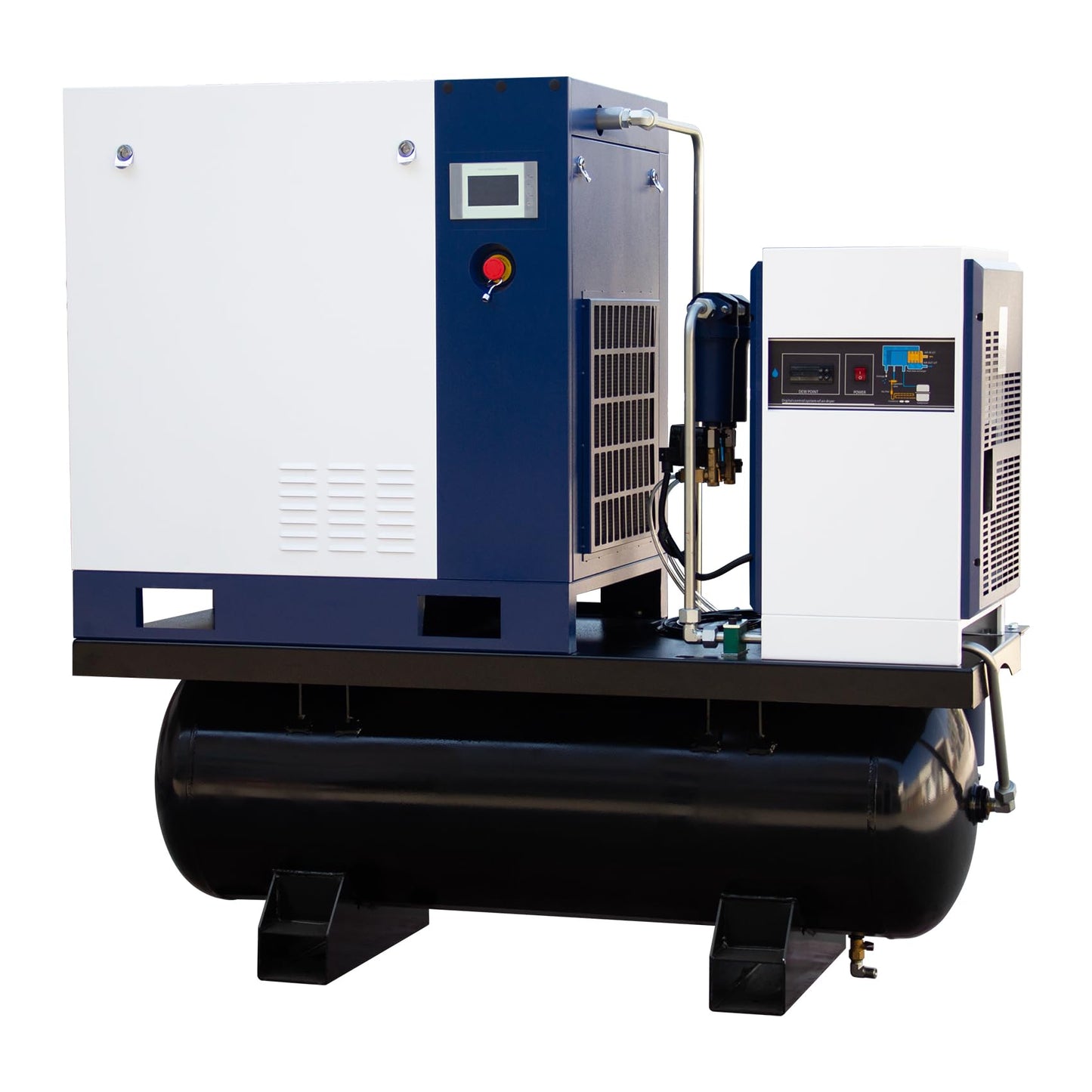 DAVV 20HP/15KW VSD Permanent Magnet Rotary Screw Air Compressor for Laser Cutting – 230PSI / 42CFM, 80Gal ASME Tank, Refrigerated Air Dryer & Filters, 460V 3-Phase 60Hz