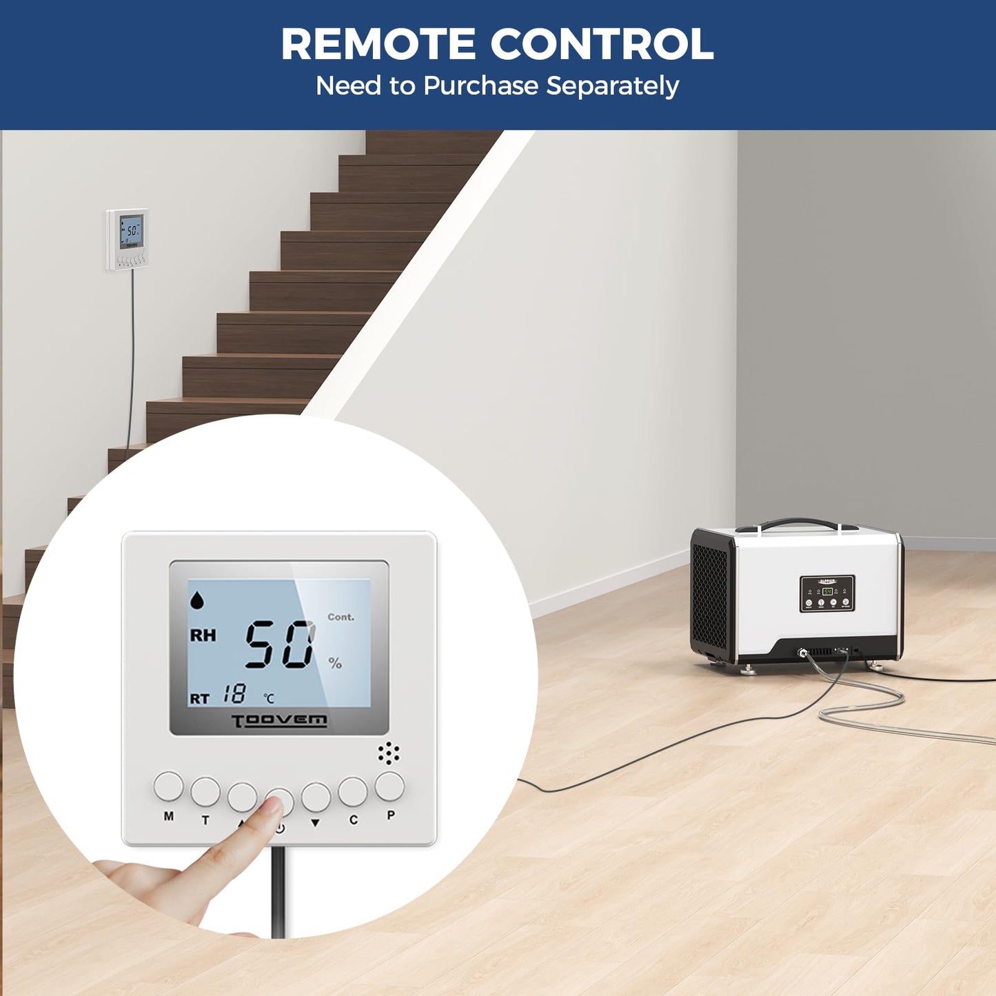 ALORAIR 70 Pints Crawl Space Dehumidifier with Pump and Drain Hose, Compact Basement & Commercial Dehumidifier for Water Damage Restoration, Covers Up to 1,000 Sq. Ft., 6-Year Limited Warranty