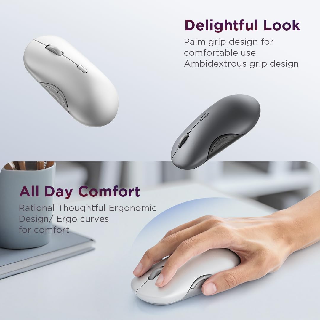 Lenovo 700 2.4 3 36 Multi-Device Wireless Mouse, Bluetooth or GHz USB-A Connection, Connect up to Devices, Month