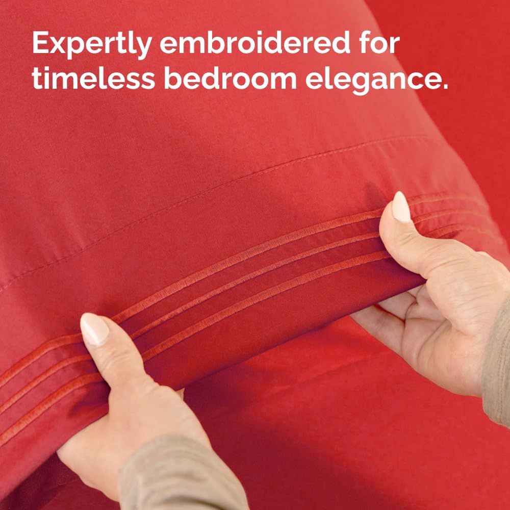Standard Pillow Cases by [Brand Name] - Ultra-Soft Hotel Quality Covers | Comfy, Wrinkle-Free & Stain Resistant - Set of 2 in Red