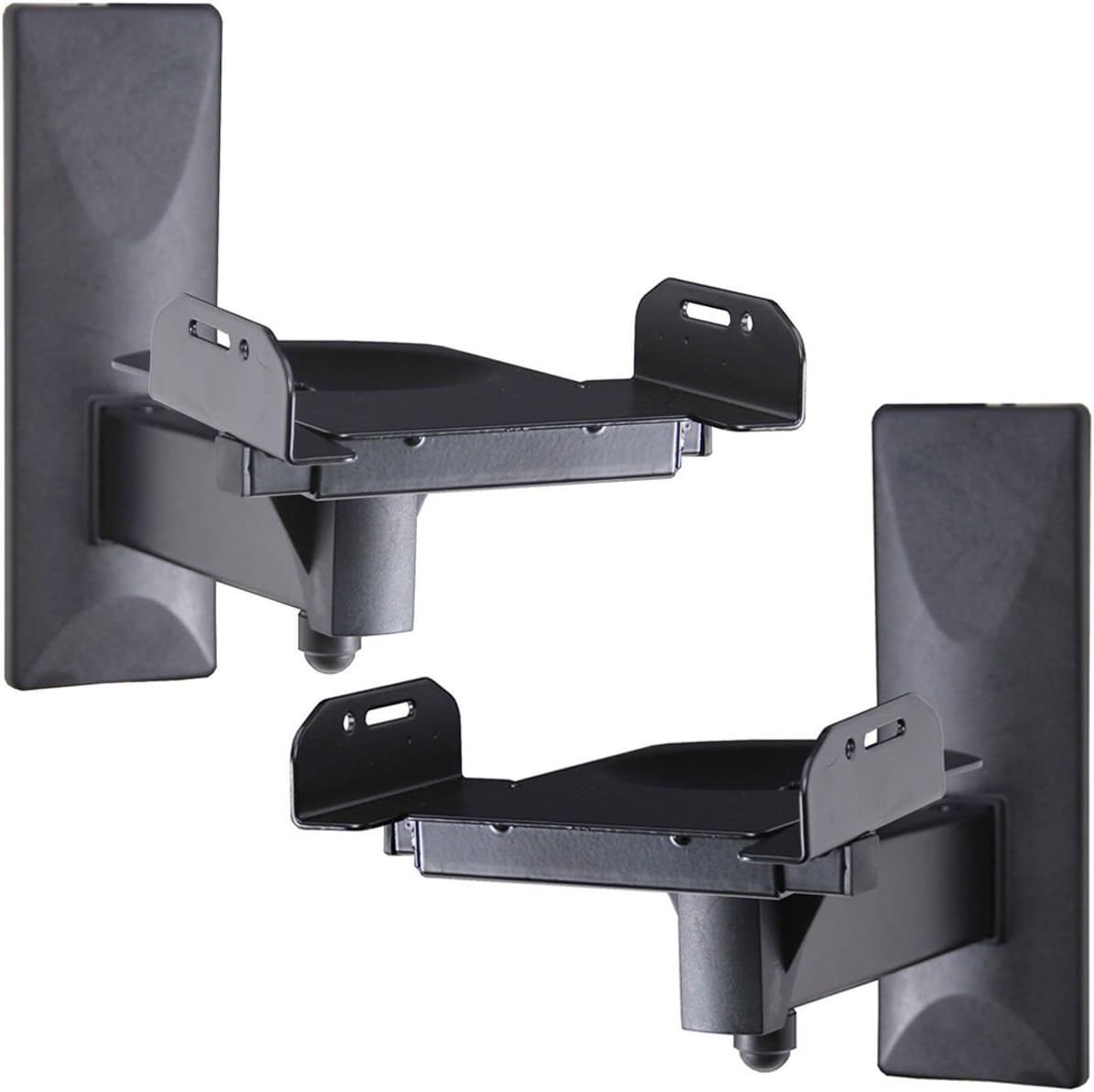 VideoSecu MS56B 3LH One Pair of Side Clamping Bookshelf Speaker Mounting Bracket with Swivel and Tilt for Large