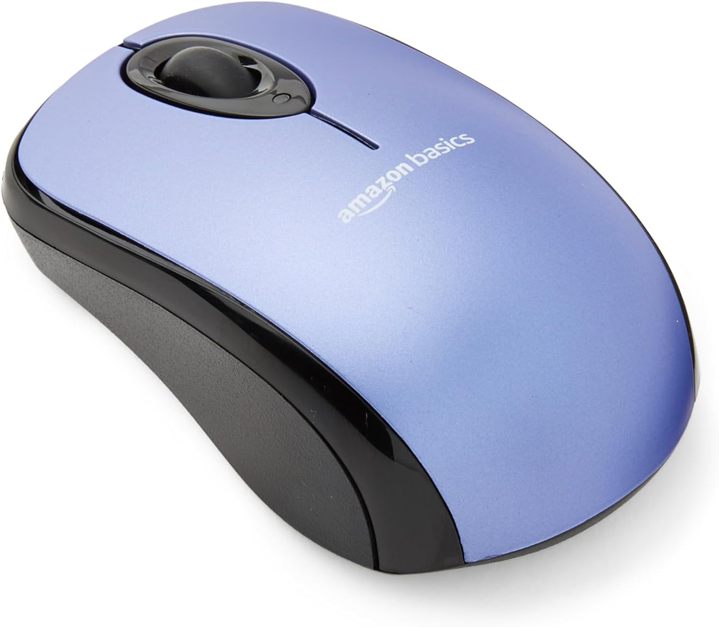 Amazon Basics 2.4 Setup, GHz Wireless Optical Computer Mouse with USB Nano Receiver, Portable, Easy Blue
