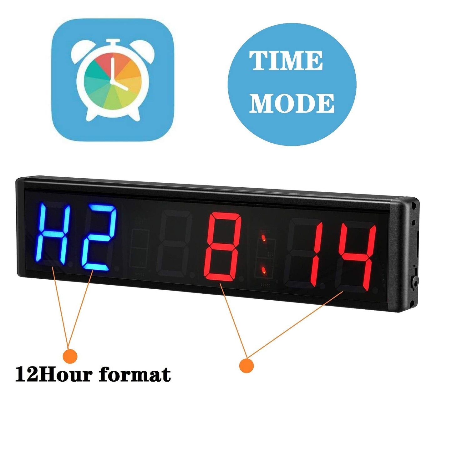 Ledbrigym Gym Timer 3 Inch Big Clock Fitness Home Tabata Boxing Count Down and Up with Remote