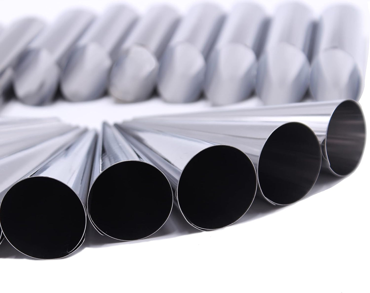 Skiennix Stainless Steel Cream Horn Molds - 21 Pcs Cannoli & Croissant Baking Tubes with Brush