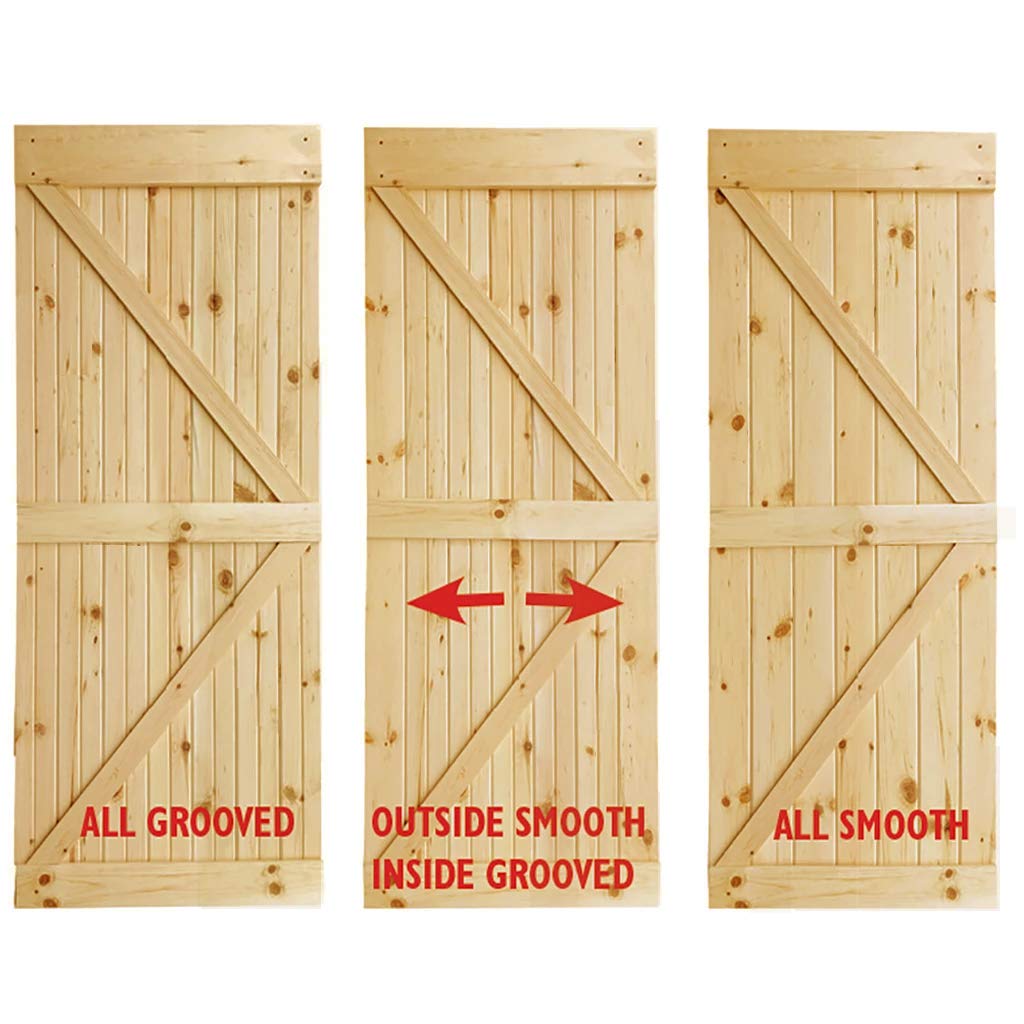 Kimberly Bay K-Bar Solid Pine Core Unfinished Interior Barn Door Slab DIY Kit 83.5 in. x 36 in.