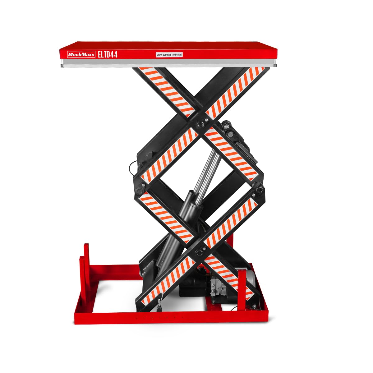 Mechmaxx 4400lbs Capacity Stationary Electric Hydraulic Double Scissor Lift Table, 51.2” x 33.5” Platform, 70.1” Lift Height, UL Certified Motor,Model ELTD44