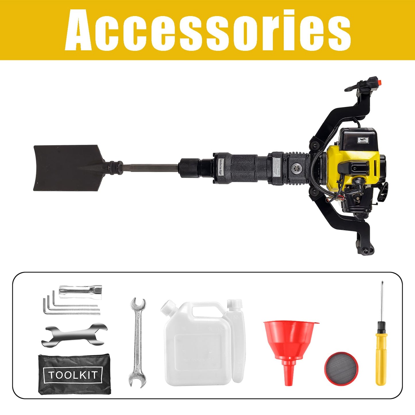52cc Gas Powered Planting Shovel Digger, 2-Stroke Planting Auger for Tree & Fence High Torque, Portable Earth Drill for Farm, Garden & Landscaping – Shovel & Spade Alternative