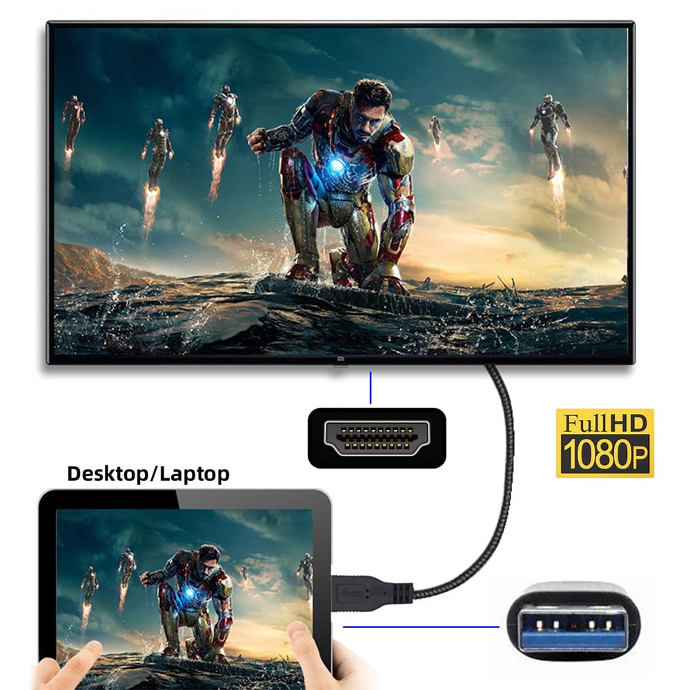 USB3.0 3.0 1.8m 1080P Male to HDMI Male Cable USB Source HDMI Sink Converter for Desktop Laptop PC Adapter Projector