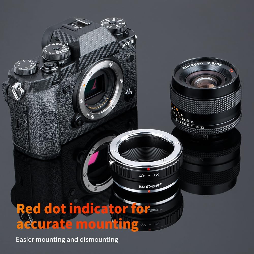 K&F CONCEPT X-Pro1 Lens Mount Adapter Compatible with Contax/Yashica (Also Know as c/y) Lens to Fujifilm Mirrorless