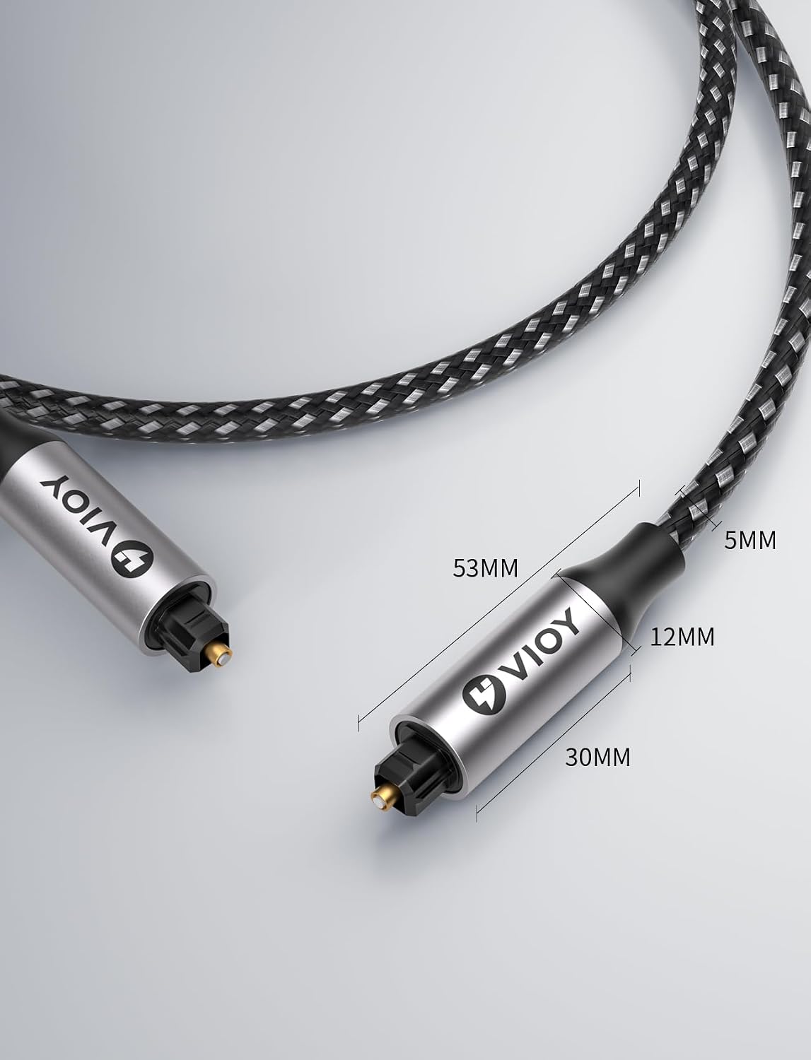 15 PS4 VIOY Optical Audio Cable FT, Long Digital Fiber Optic Audio Cable, Braided S/PDIF Adat Optical Cord