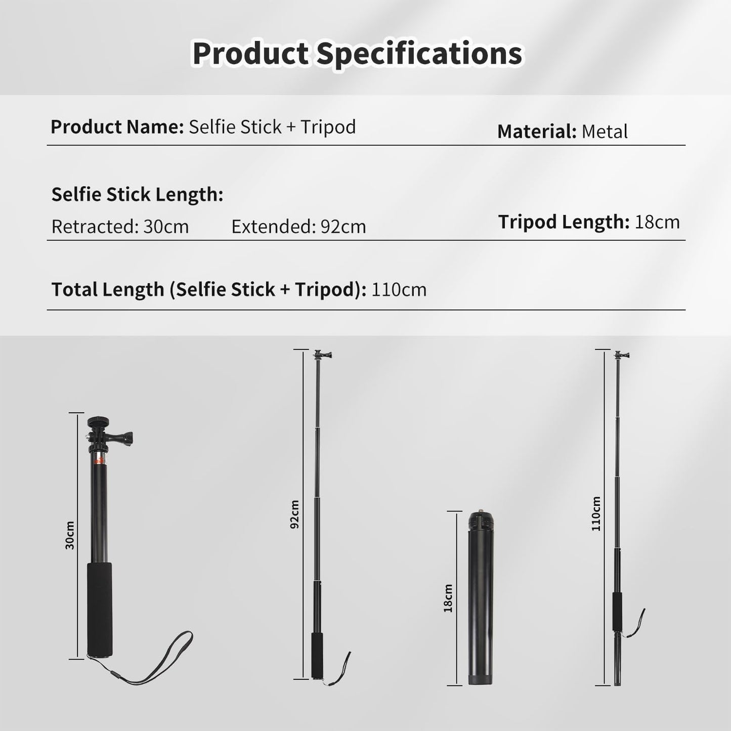 uconsmimo 36 inch 4/3 360, Retractable Selfie Stick+Tripod Mount for DJI Osmo Pocket & Osmo Extension Rod+Tripod